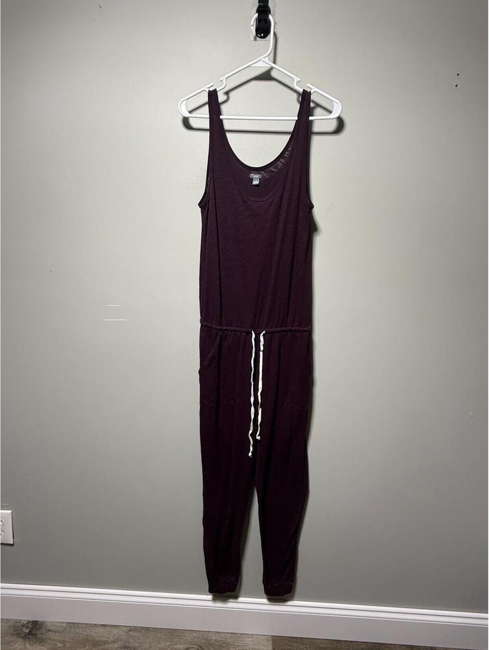 Aerie Sleeveless Jumpsuit Maroon S Athleisure Casual Comfy Travel